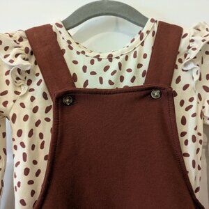 Baby Sprouts Clothing Company Brown & Cream Long Sleeve Cotton Jumper Set Sz 2T